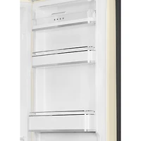 Smeg 50's Style 24" 12.9 Cu. Ft. Bottom Freezer Refrigerator with LED Lighting (FAB32URCR3) - Cream