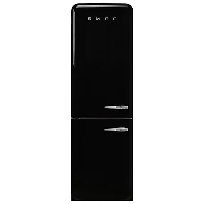Réfrigérateur à congélateur inférieur de 12,9 pi³ et 24 po avec éclairage DEL de la gamme Années 50 de Smeg (FAB32ULBL3) - Noir