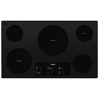 Whirlpool 36" 5-Element Electric Cooktop (WCE97US6KB) - Black