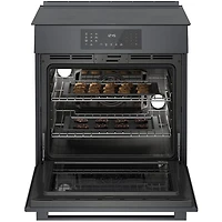 Bosch 30" 4.6 Cu. Ft. True Convection Slide-In Induction Range (HII8047C) - Black Stainless