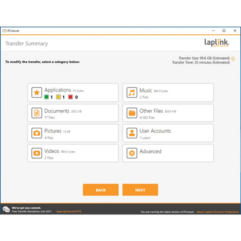 PCmover Professional 11 de Laplink (PC) - 2 utilisateurs - Téléchargement numérique