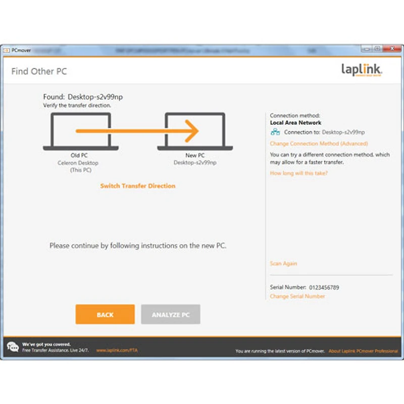 Laplink PCmover Professional 11 (PC) - 5 Uses - Digital Download