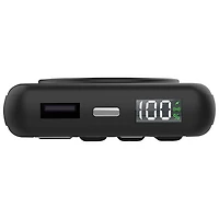 Kopplen 10000 mAh 22.5W Fast Charging USB Power Bank with Wireless Charger & Built-In USB Cable- Black