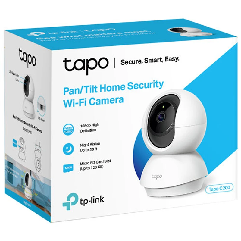Caméra de surveillance intérieure sans fil HD 1080p Tapo C200 de TP-Link pour la maison - Blanc