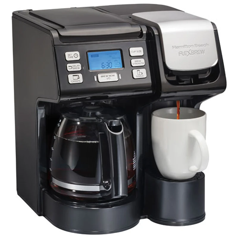 Cafetière programmable FlexBrew Trio de Hamilton Beach - 12 tasses - Noir/Argenté