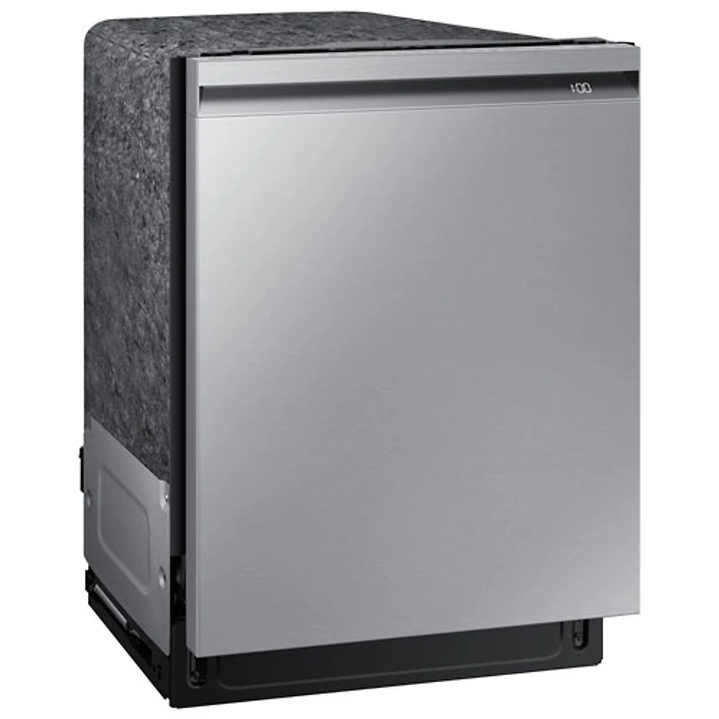 Lave-vaisselle à commandes sur le dessus, StormWash, 3e panier et porte à ouverture automatique de 24 po 42 dB de Samsung (DW80B7070US/AC) - Acier inoxydable