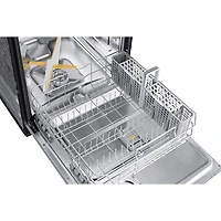 Lave-vaisselle à commandes sur le dessus, StormWash, 3e panier et porte à ouverture automatique de 24 po 42 dB de Samsung (DW80B7070US/AC) - Acier inoxydable