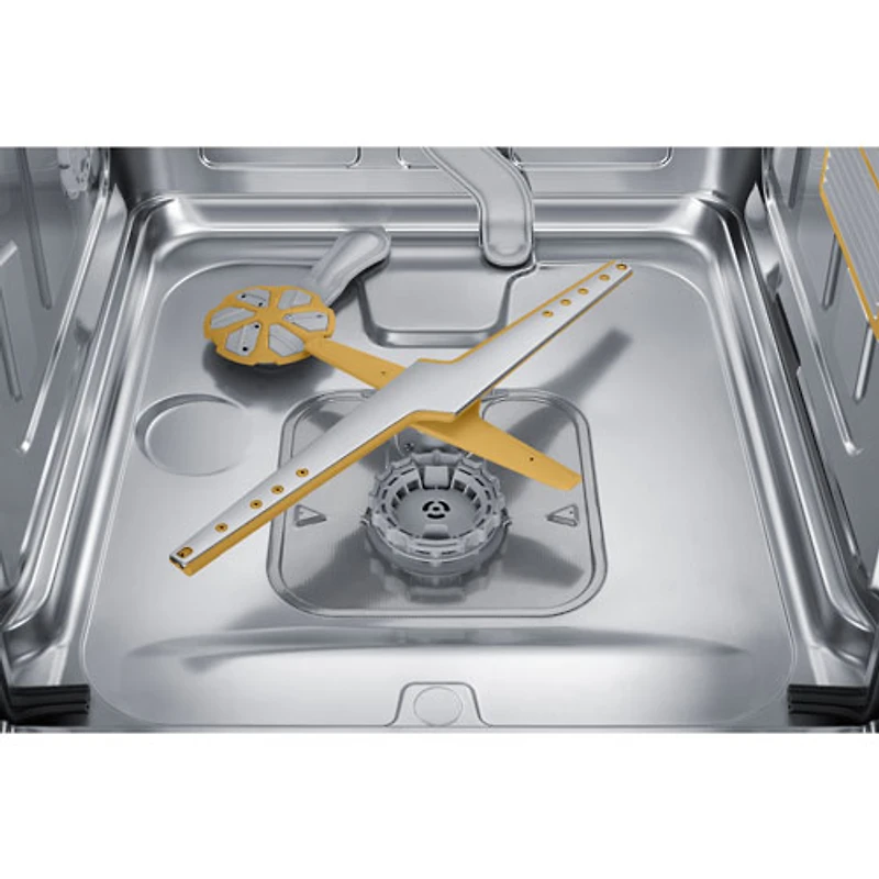 Lave-vaisselle à commandes sur le dessus, StormWash, 3e panier et porte à ouverture automatique de 24 po 42 dB de Samsung (DW80B7070US/AC) - Acier inoxydable