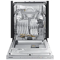 Lave-vaisselle à commandes sur le dessus, StormWash, 3e panier et porte à ouverture automatique de 24 po 42 dB de Samsung (DW80B7070US/AC) - Acier inoxydable