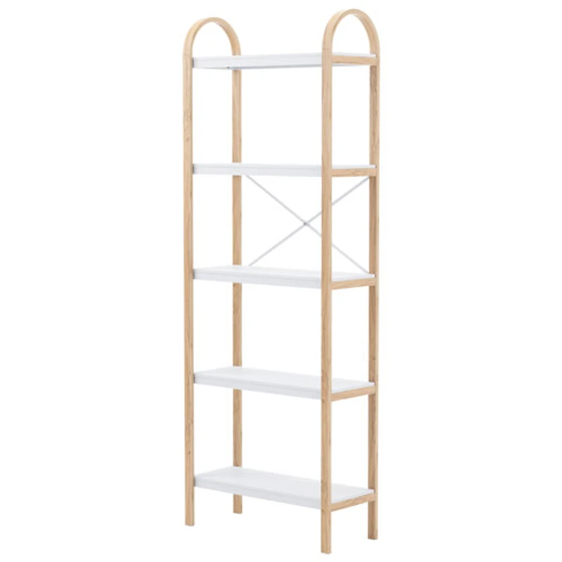 Tablette autoportante de 67 po à 5 tablettes Bellwood d’Umbra - Blanc/Naturel