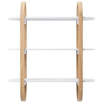 Umbra Bellwood 30" 3-Shelf Wall Shelf - White/Walnut