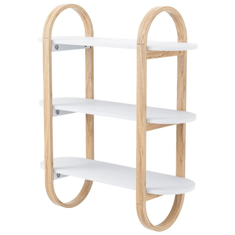 Umbra Bellwood 30" 3-Shelf Wall Shelf - White/Walnut