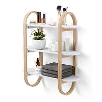 Umbra Bellwood 30" 3-Shelf Wall Shelf - White/Walnut