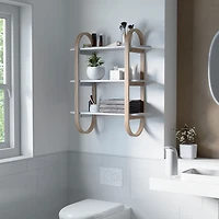 Umbra Bellwood 30" 3-Shelf Wall Shelf - White/Walnut