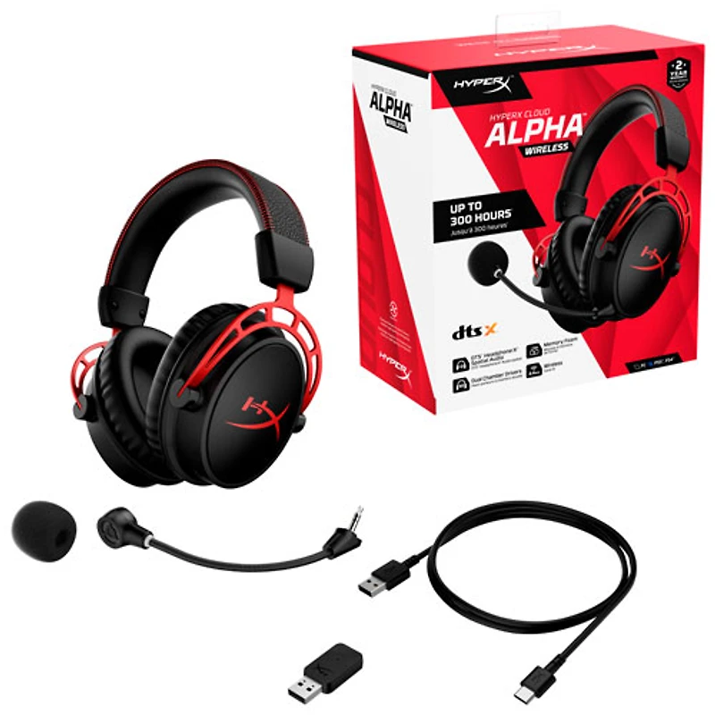 Casque de jeu sans fil Cloud Alpha RF de HyperX (4P5D4AA) - Noir