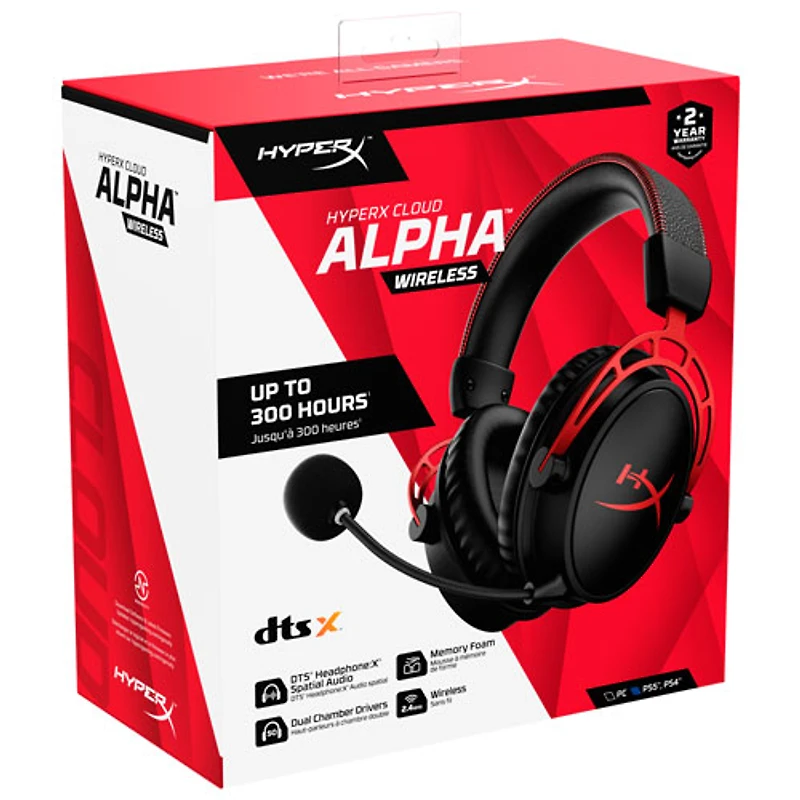 Casque de jeu sans fil Cloud Alpha RF de HyperX (4P5D4AA) - Noir