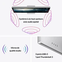 Moniteur inclinable écran Retina 5K verre standard 27 po Studio Display d'Apple (MYJG3VC/A)-Argenté