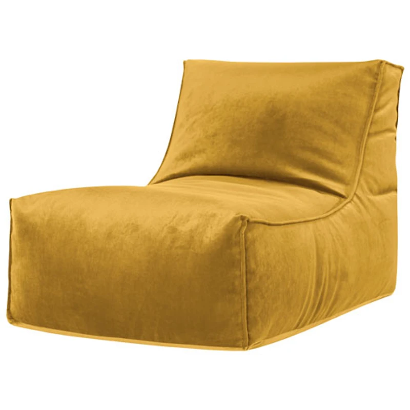 Fauteuil poire en velours Rock - Moutarde