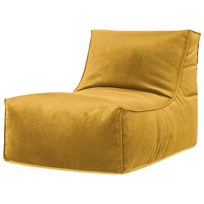 Fauteuil poire en velours Rock - Moutarde