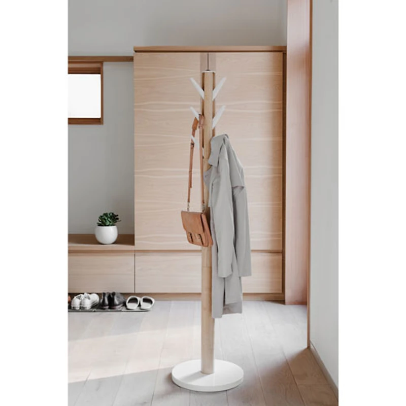 Umbra Flapper Wood Coat Rack - White/Natural