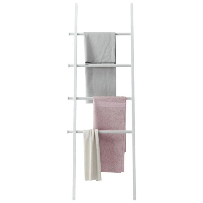 Support à vêtements et à serviettes en échelle Leana d'Umbra - Blanc