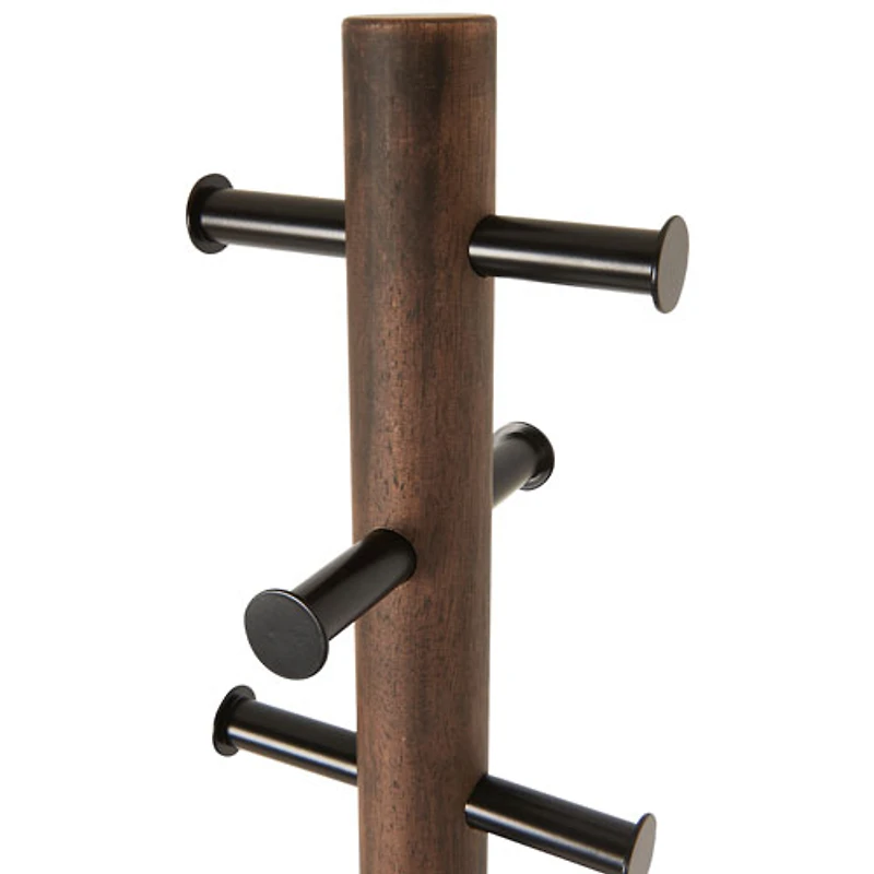 Portemanteau en bois Pillar d'Umbra - Noir/Noyer