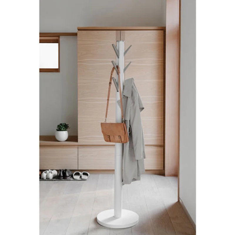 Portemanteau en bois Flapper d'Umbra - Blanc