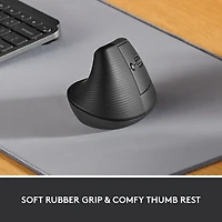 Souris ergonomique sans fil verticale de 4000 ppp Lift de Logitech - Graphite