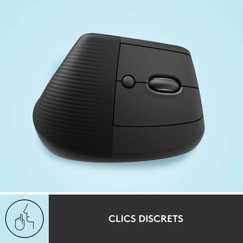 Souris ergonomique sans fil verticale de 4000 ppp Lift de Logitech - Graphite