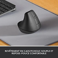 Souris ergonomique sans fil verticale de 4000 ppp Lift de Logitech - Graphite