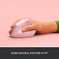 Souris ergonomique sans fil verticale de 4000 ppp Lift de Logitech - Rose