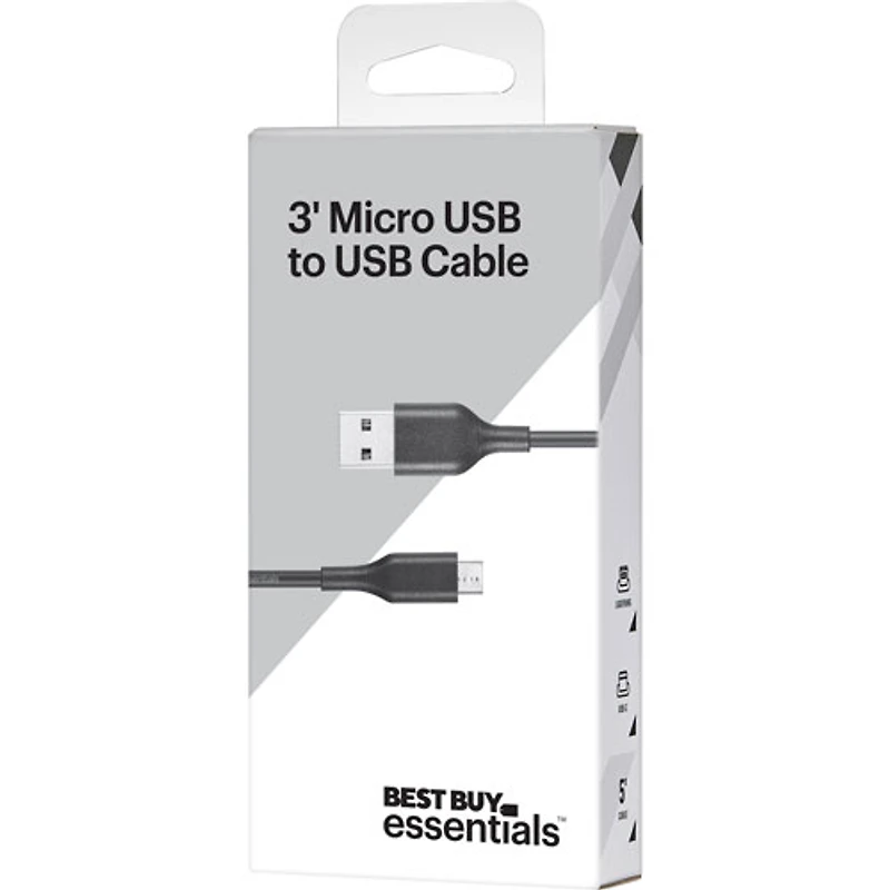 Best Buy Essentials 0.9m (3 ft.) Micro USB/USB-A (BE-MMA322K-C)
