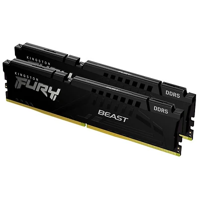 Mémoire DDR5 6000 MHz de 32 Go (2 x 16 Go) Fury Beast de Kingston pour PC (KF560C40BBK2-32)