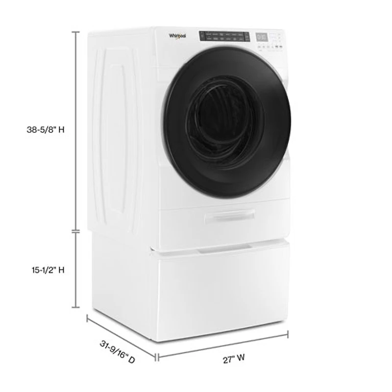 Duo laveuse-sécheuse électrique de 5,2 pi³ de Whirlpool (WFC682CLW) - Blanc