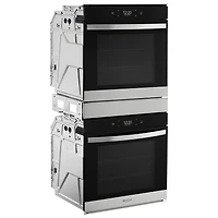 Four mural électrique double à convection véritable 5,80 pi³ 23 po de Whirlpool (WOD52ES4MZ) - Acier inoxydable résistant aux traces de doigts