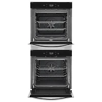 Four mural électrique double à convection véritable 5,80 pi³ 23 po de Whirlpool (WOD52ES4MZ) - Acier inoxydable résistant aux traces de doigts