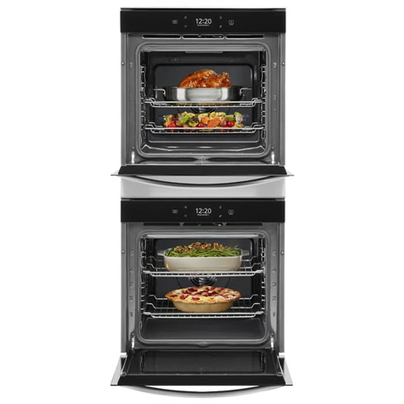 Four mural électrique double à convection véritable 5,80 pi³ 23 po de Whirlpool (WOD52ES4MZ) - Acier inoxydable résistant aux traces de doigts
