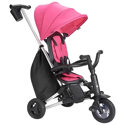 Joovy Tricycoo UL 7.5" Kids Folding Push/Pedal Tricycle - Pink Crush
