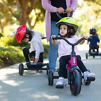 Tricycle à pédales/à pousser de 9 po pour enfants Tricycoo de Joovy - Rose