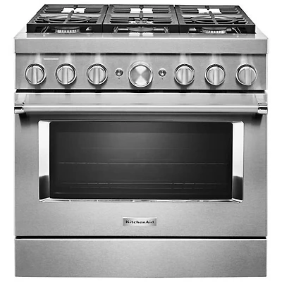 KitchenAid 36" Convection 6-Burner Dual Fuel Range (KFDC506JSS) -Stainless -Open Box -Perfect Condition