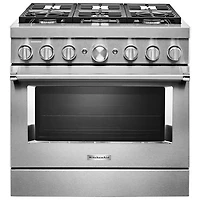 KitchenAid 36" Convection 6-Burner Dual Fuel Range (KFDC506JSS) -Stainless -Open Box -Perfect Condition