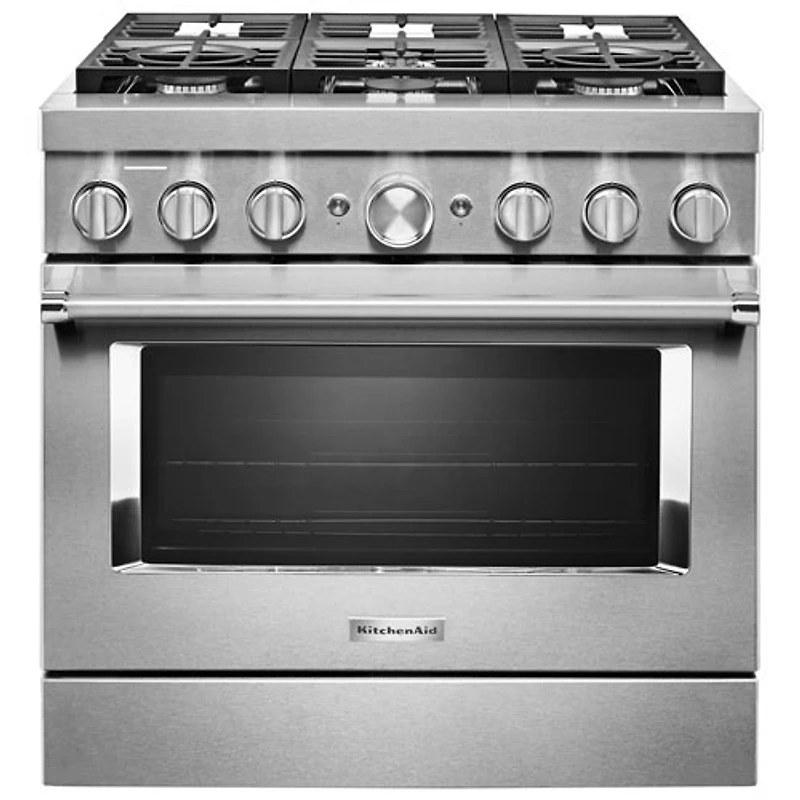 Cuisinière biénergie 6 brûleurs convection 36 po de Whirlpool (KFDC506JSS) - Inox - BO - Endommagé