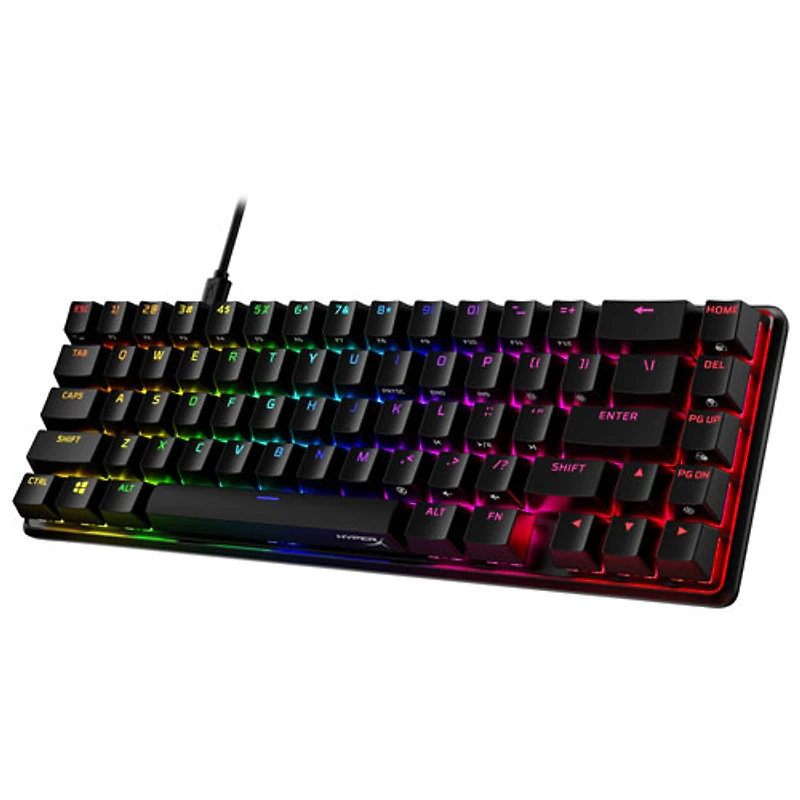 Clavier de jeu mécanique rétroéclairé à touches Red Alloy Origins 65 de HyperX