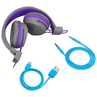Casque d'écoute Bluetooth pour enfants JBuddies Studio de JLab - Gris/Violet