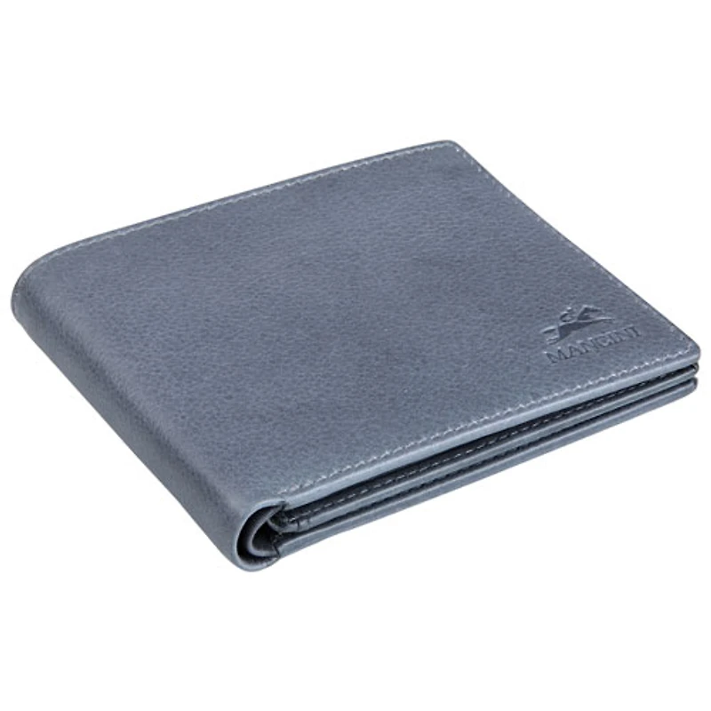 Portefeuille à deux volets en cuir véritable à ailette RFID Bellagio de Mancini - Gris