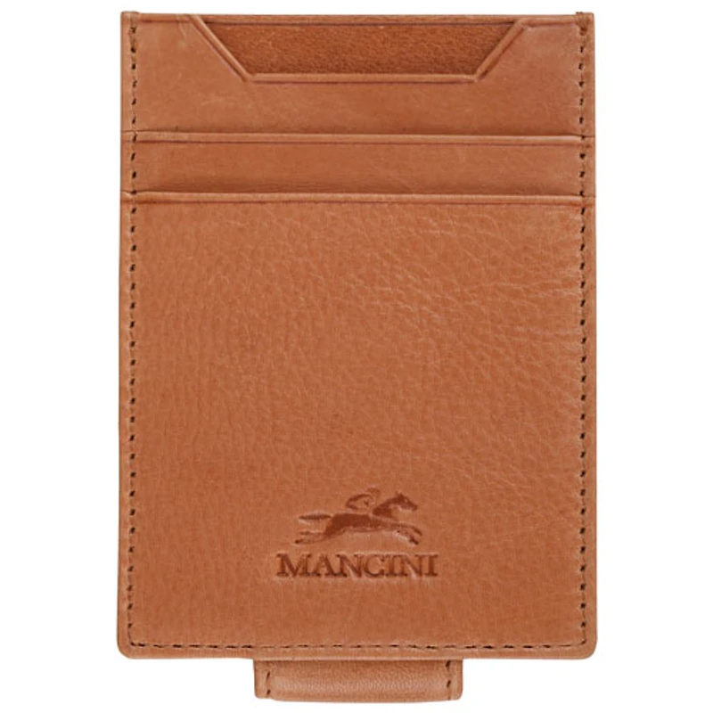 Portefeuille RFID en cuir véritable avec pince à billets Bellagio de Mancini - Cognac