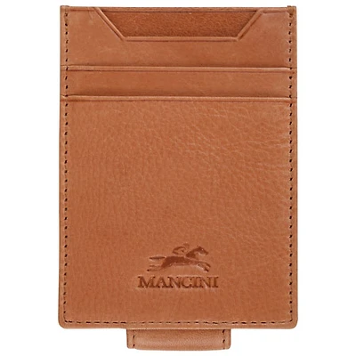 Portefeuille RFID en cuir véritable avec pince à billets Bellagio de Mancini - Cognac
