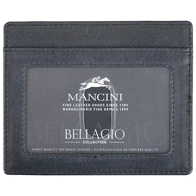 Portefeuille RFID en cuir véritable avec pince à billets, fenêtre pour carte d'identité et 4 fentes pour cartes de crédit Bellagio de Mancini - Gris