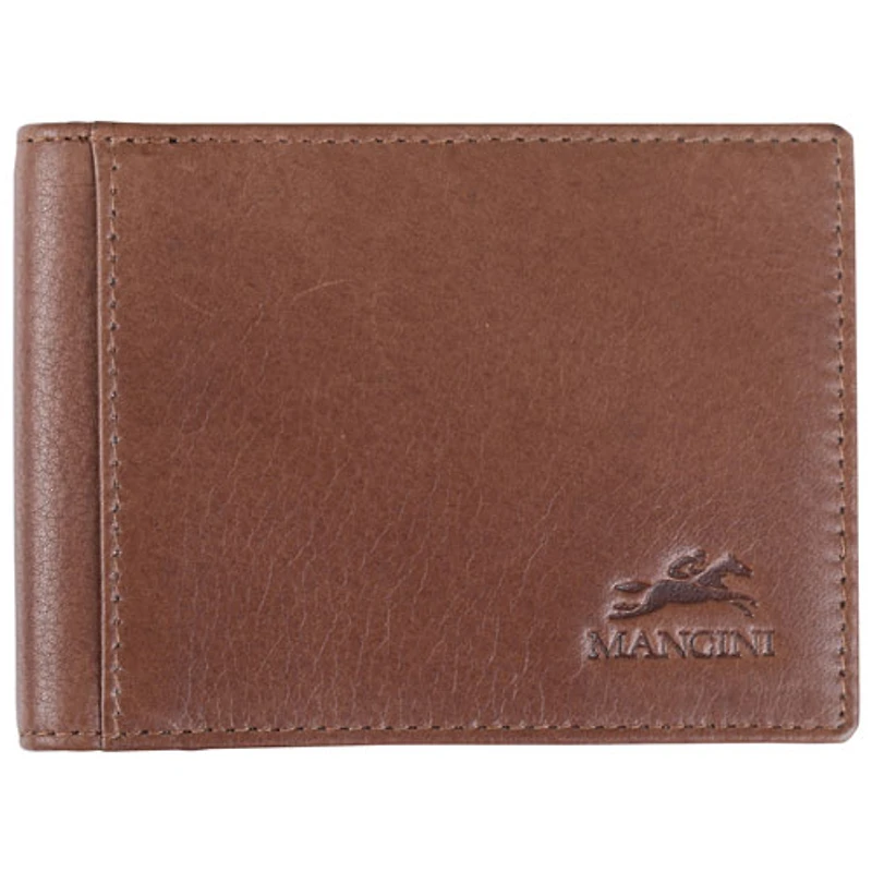 Portefeuille RFID en cuir véritable avec pince à billets et fenêtre pour carte d'identité Bellagio de Mancini - Brun