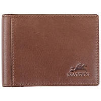 Portefeuille RFID en cuir véritable avec pince à billets et fenêtre pour carte d'identité Bellagio de Mancini - Brun